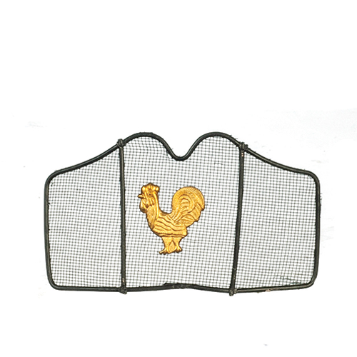 Black Fireplace Screen, Rooster
